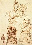 Leonardo  Da Vinci Study for the Trivulzio Equestrian Monument Spain oil painting artist
